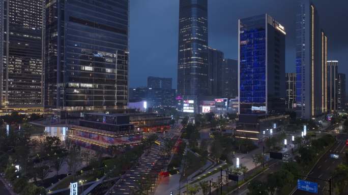 杭州余杭未来科技城夜景航拍4K原创唯美
