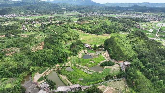 4K 乡村环绕、高空大景镜头乡村振兴