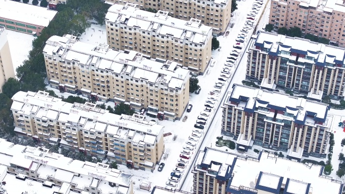 雪后城市小区 4k