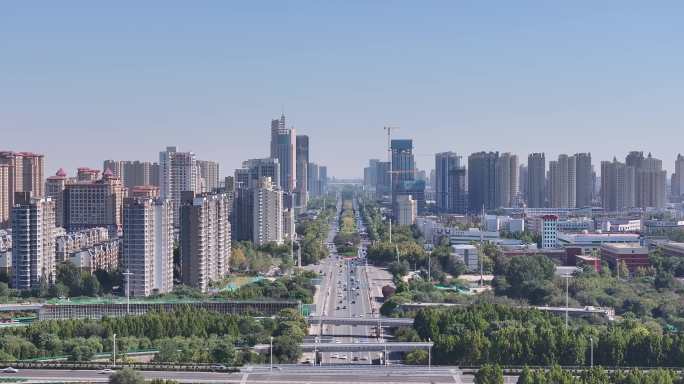 石家庄全国双拥模范城和市街景