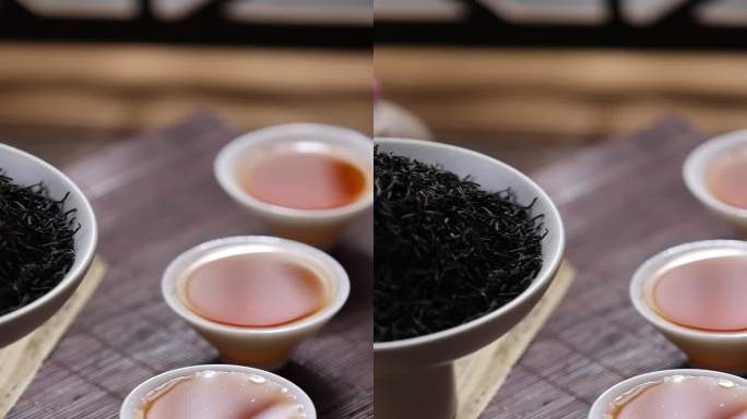 高品质茶叶展示红茶冲茶倒茶