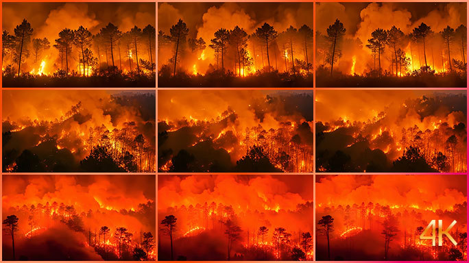 自然灾害 山火爆发 森林火警 风高物燥