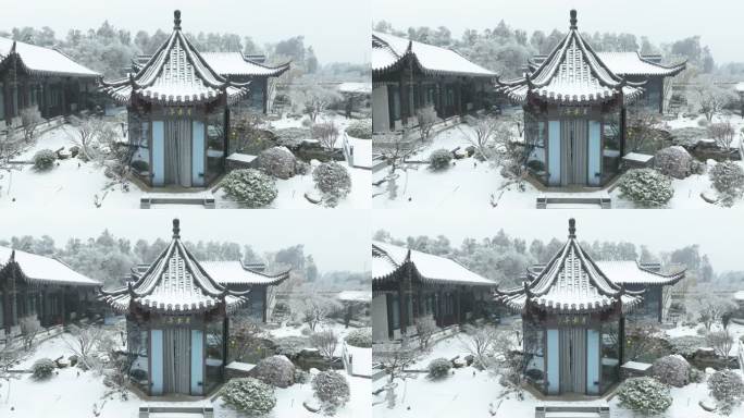 武汉东湖风景区梅园雪景风光