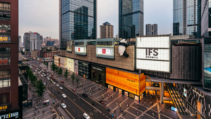 成都春熙路太古里IFS夜景延时