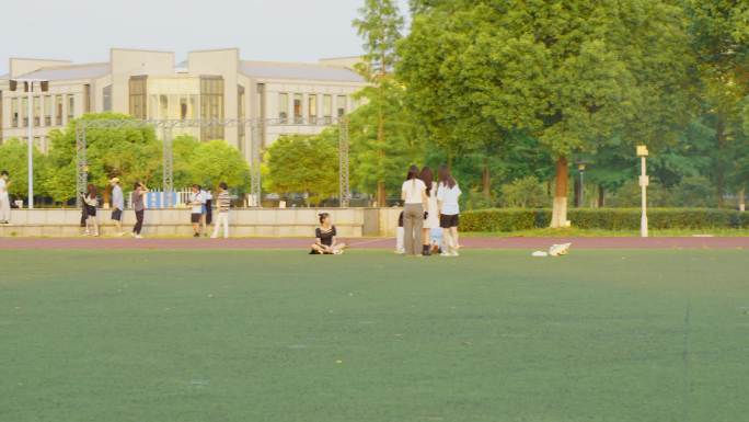 夏日晴天青春女大学生毕业照自拍打卡学士服