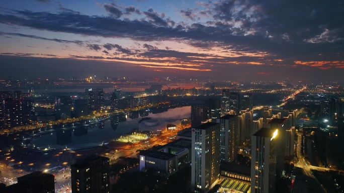 金沙湖CBD 夜景延时摄影 核心区域