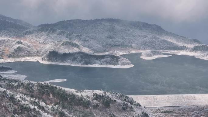 浙西天池 江南第一池 杭州 雪山 雾凇