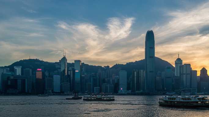 8K-香港维多利亚港夜景延时-亚洲旅游