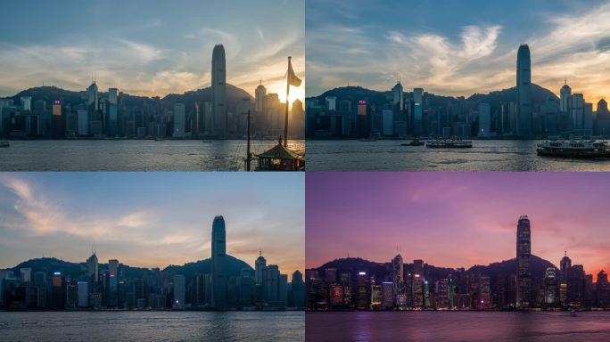 8K-香港维多利亚港夜景延时-亚洲旅游