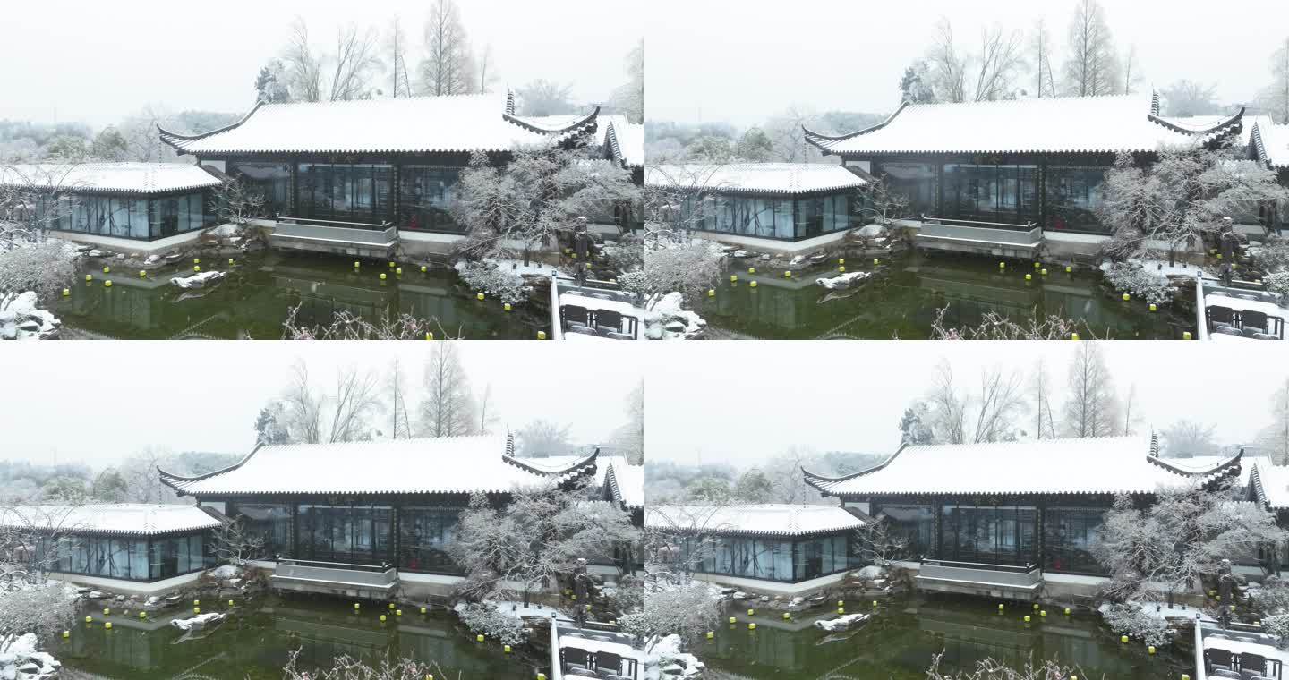 武汉东湖风景区梅园雪景风光