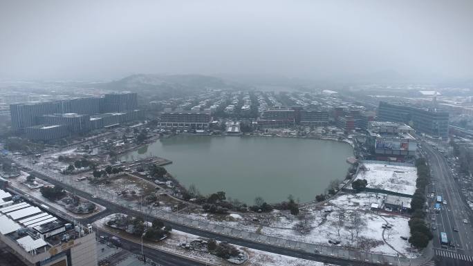 南京仙林大学城雪景