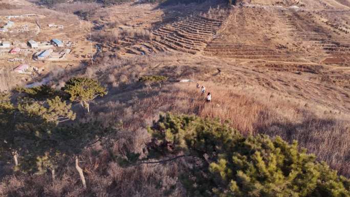 冬天户外爬野山