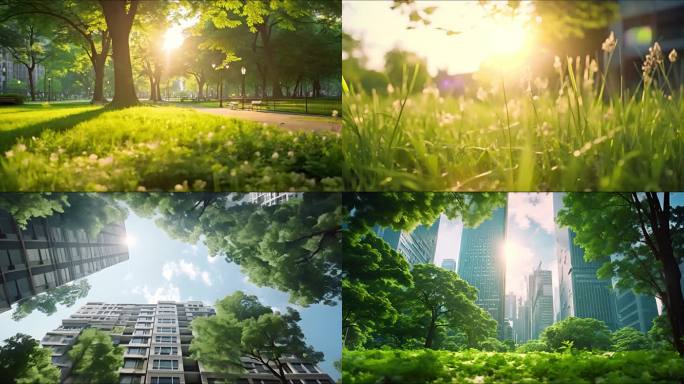 绿色生态城市碳中和 生态小区