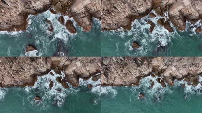 深圳溪涌度假村海浪拍打悬崖的视频