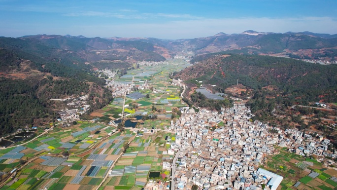 江川区江城镇黄营村全景航拍