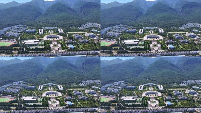 云南大理大学古城校区航拍学校