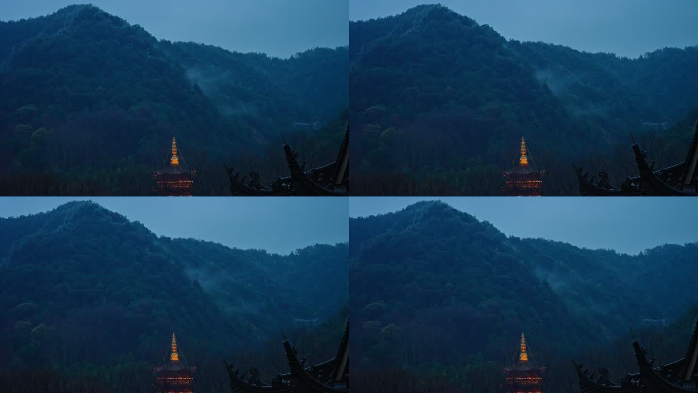 阴雨天杭州法喜讲寺的塔