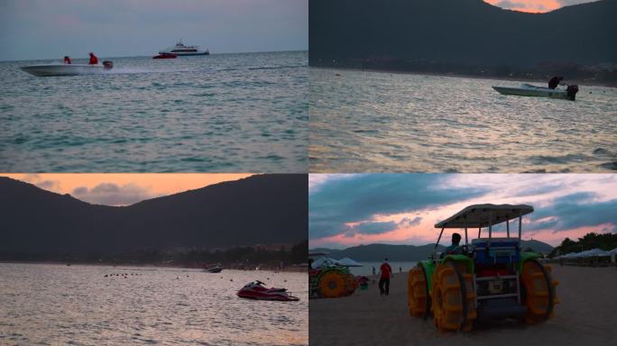 海南 三亚 海滩 美景 沙滩 娱乐冲锋艇