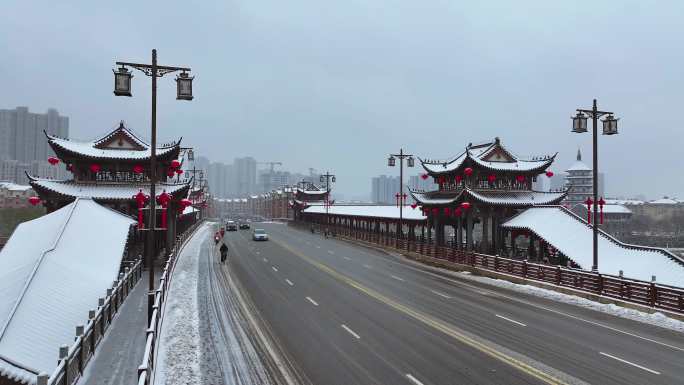 雪景浮桥素材 3