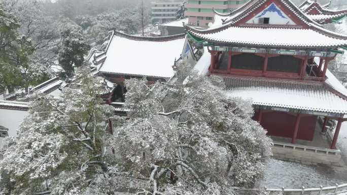 武汉晴川阁公园雪景风光