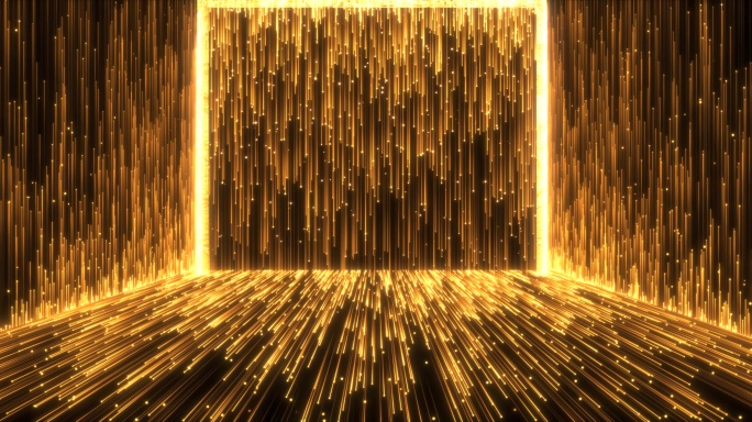 唯美金色线条粒子流动空间背景