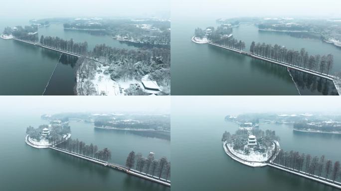 武汉东湖风景区雪景风光