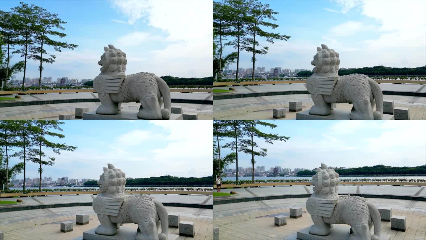 惠州市东江公园石狮子