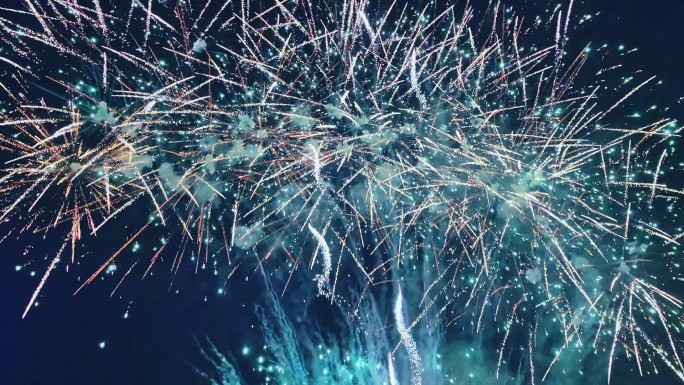 烟花素材 新年烟花 烟火实拍素材