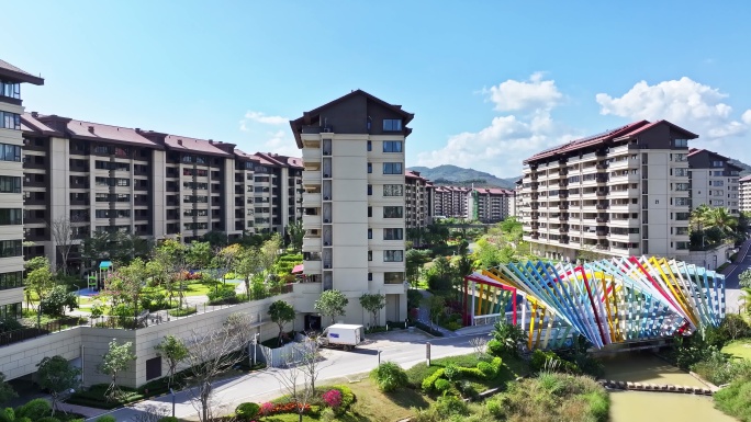 高端住宅小区住宅楼园林景观