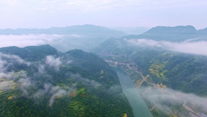 Z0149云海 飞越绿水青山 清水江河流