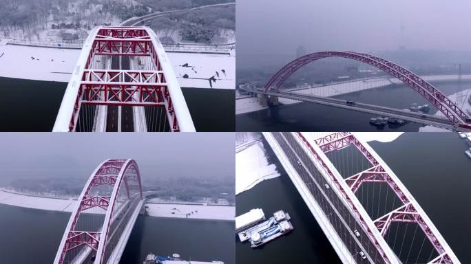 【航拍】晴川桥雪景01