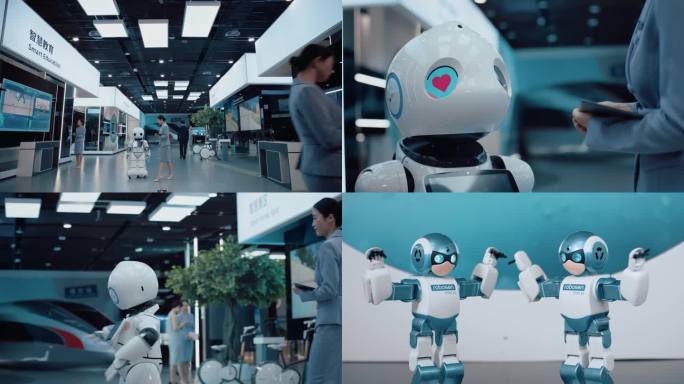 4K智慧城市大厅人工智能机器人5G展厅