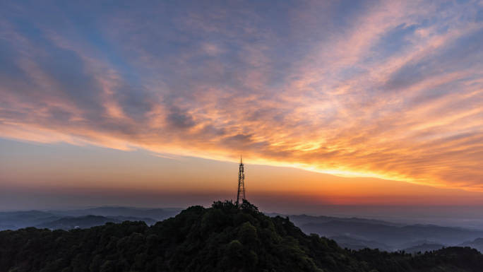 成都龙泉山大气震撼日出延时