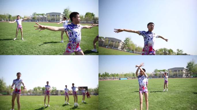 北京101中学 校园内学生才艺展示 体操