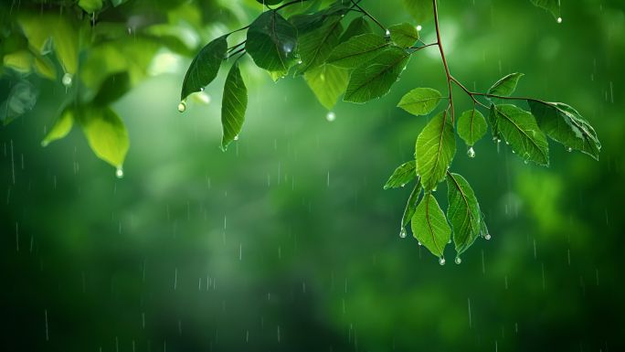 大自然下雨 春分谷雨 唯美下雨空境 治愈