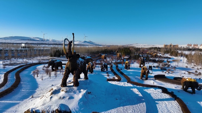 满洲里 猛犸象公园  猛犸象雕塑