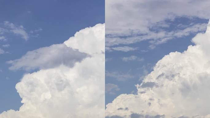 夏天城市上空的积雨云动态延时4K竖幅
