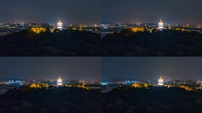 无锡太湖鼋头渚鹿鼎山环绕延时-夜景
