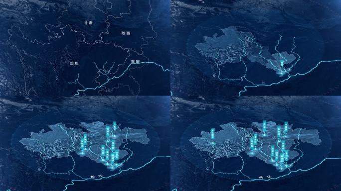 甘肃陕西四川重庆长江流域支流区位地图