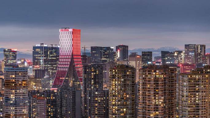 成都高新天府软件园夜景延时