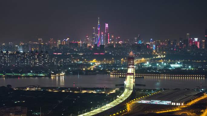 【商用4K】广州全景夜景延时航拍