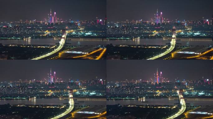 【商用4K】广州全景夜景延时航拍