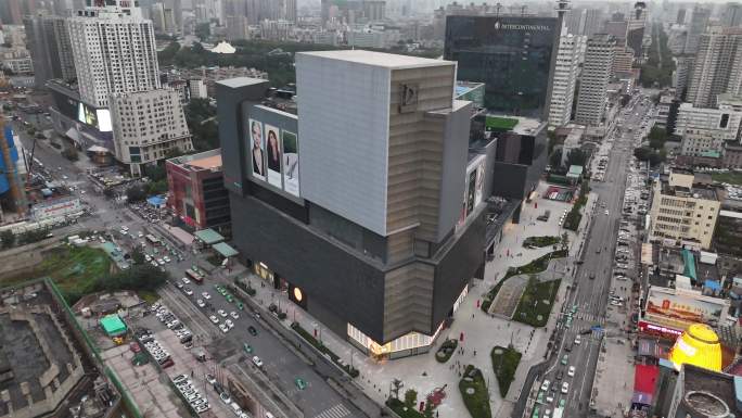 河南郑州地标建筑商业中心郑州大卫城航拍