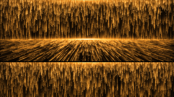 金色粒子线条瀑布