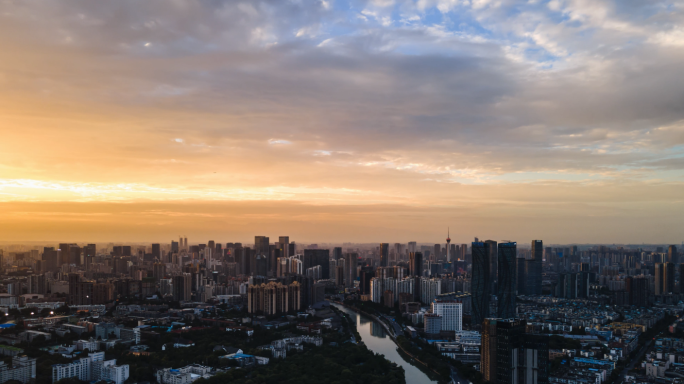 成都日落夕阳晚霞延时