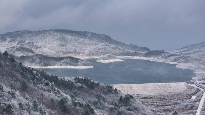 浙西天池 江南第一池 杭州 雪山 雾凇