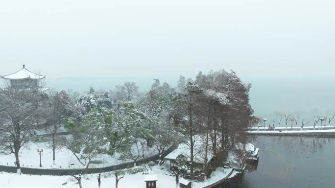 武汉东湖风景区雪景风光