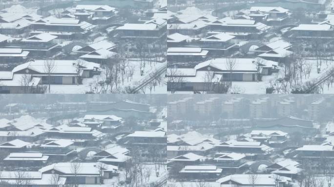 扬州大运河博物馆雪景航拍