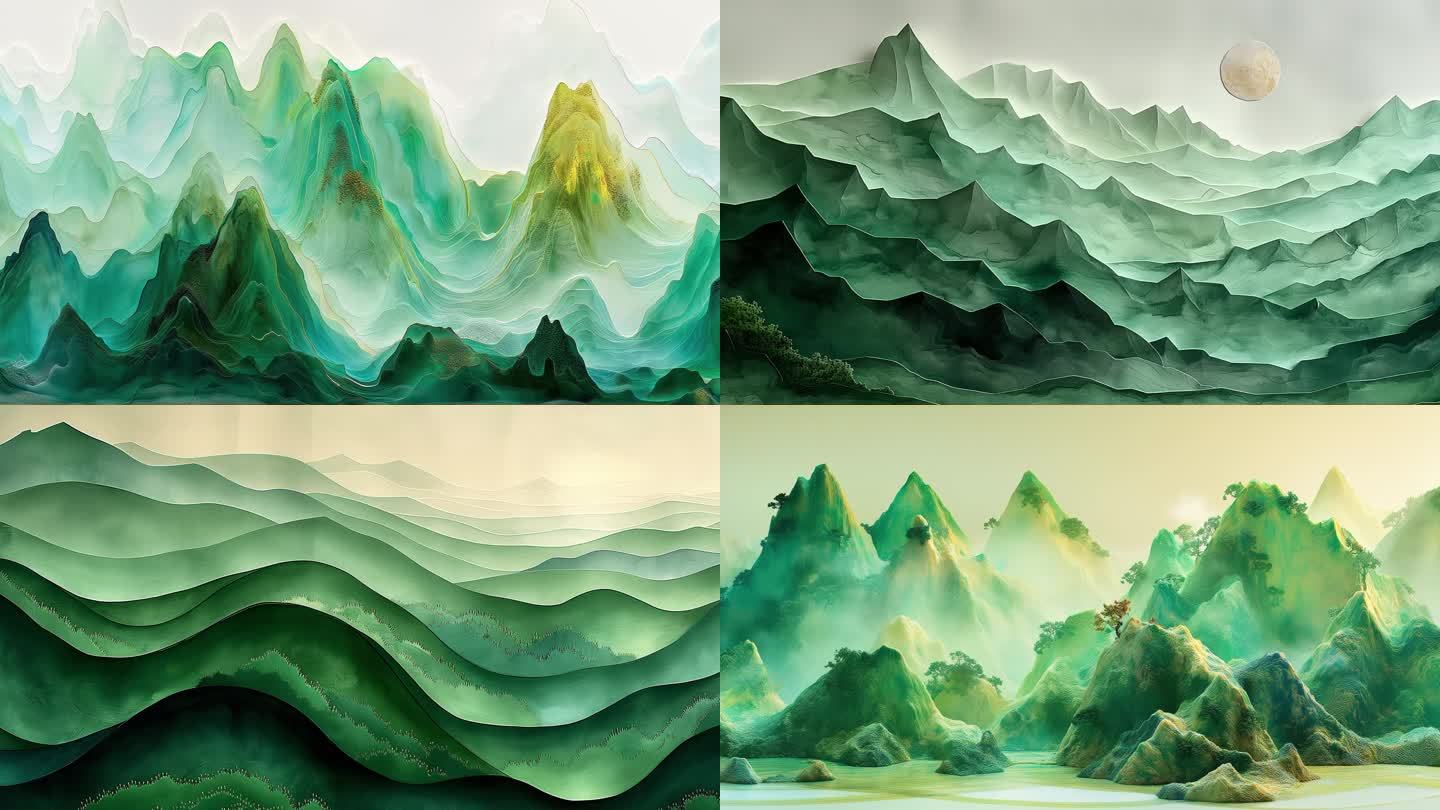 《上春山》中国山水青绿背景视频