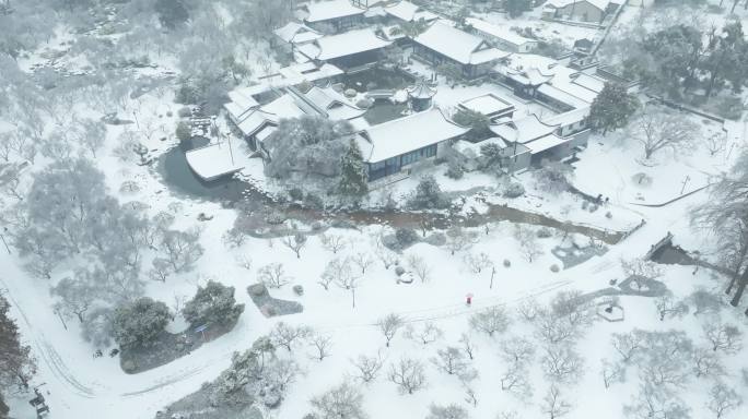 武汉东湖风景区梅园雪景风光